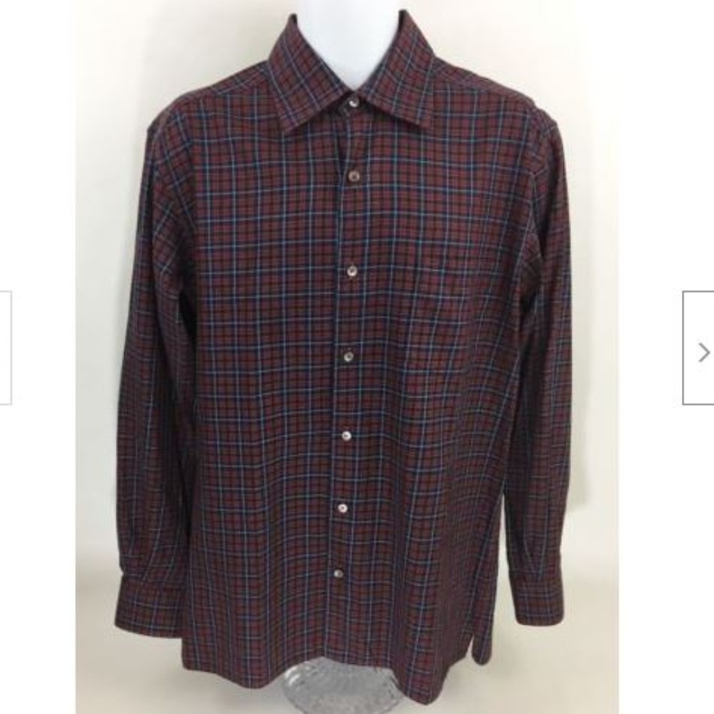 Ermenegildo Zenga Cotton Plaid  Button Down Shirt